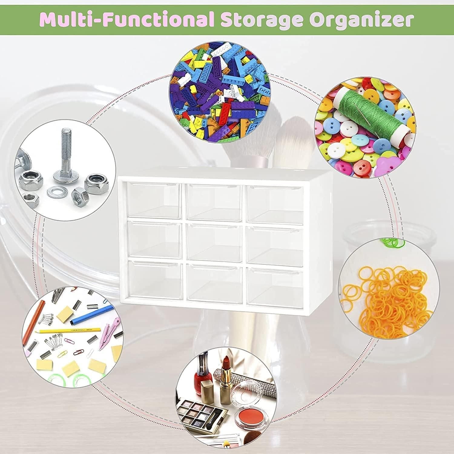 9-Drawer Multipurpose Rectangular Storage Container