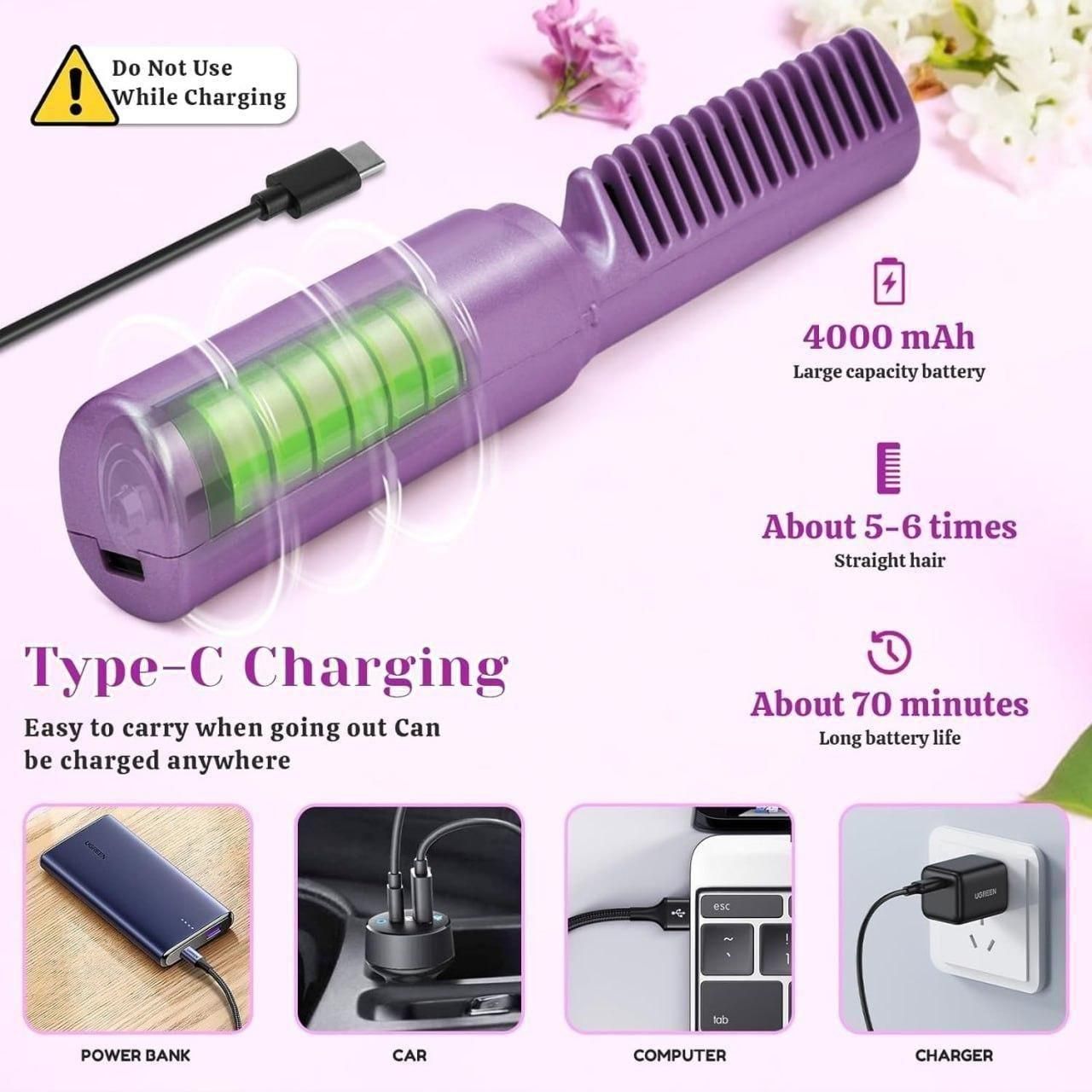 D&C Portable Mini Hair Straightener Hot Comb